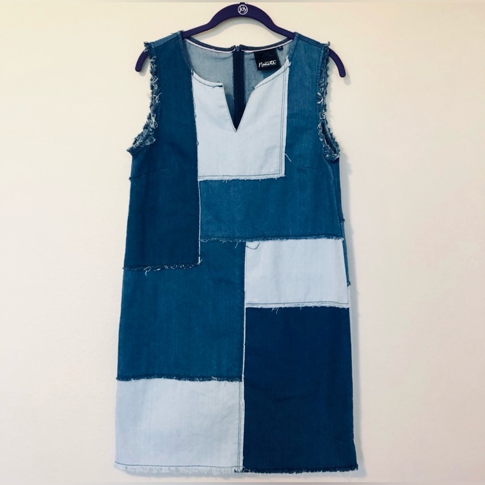 70’s Style Patchwork Denim/ Jean Dress by Nanette Lepore Sz XS